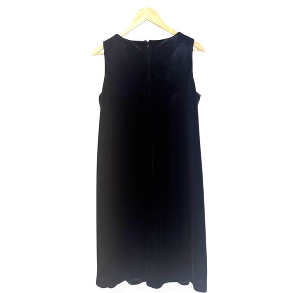 Chico's Size‎ 1 = Standard Sz 8 M Black Velvet Embellished Pearls Crystals Dress - Picture 2 of 6